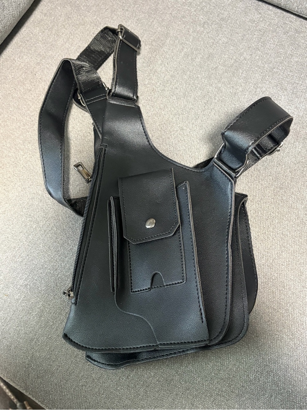 New Adjustable Anti-Theft Underarm Shoulder Bag PU Leather Wallet Holster Bag